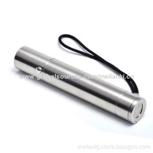 Waterproof LED torch, all stainless steel, can aid by hitting the glass window, 2600mAh power bank